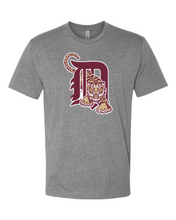 Load image into Gallery viewer, Unisex Dark Heather Gray Next Level 60/40 Combed Cotton 3 Color Tiger and D
