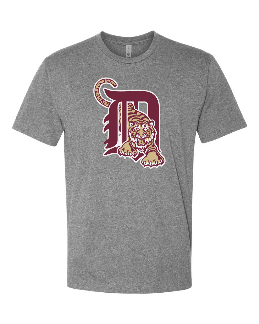 Unisex Dark Heather Gray Next Level 60/40 Combed Cotton 3 Color Tiger and D