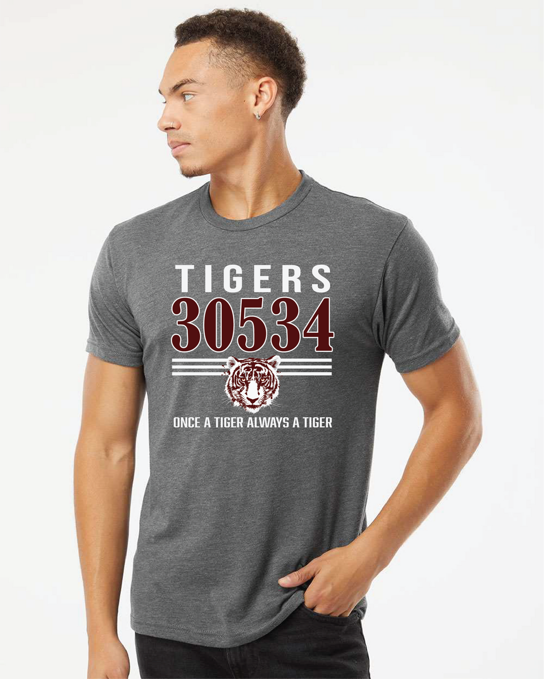 Unisex Next Level 30534 Once A Tiger 3 Color Heather Gray
