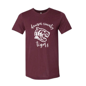 Solid Maroon DC Tiger Shirt Script-White Ink