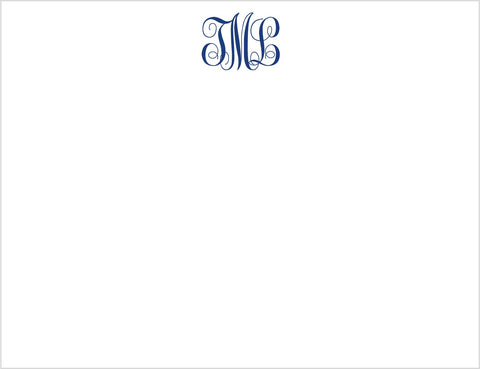 5.5x4.25 Flat Single Sided Notecard Set - Female MONOGRAM